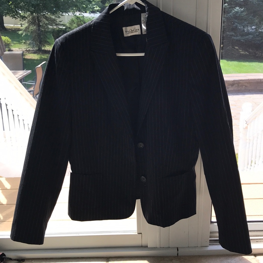Black Pinstriped Blazer